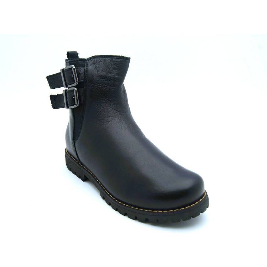 CHARLOTTE svart boots spänne