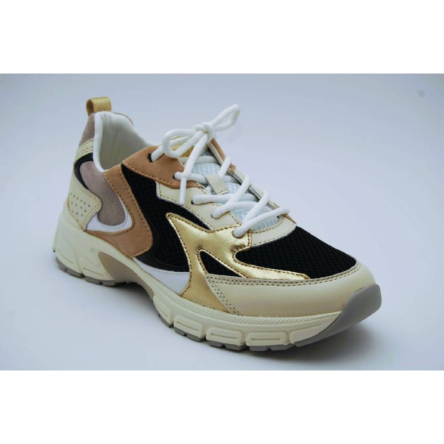 GABOR svart/beige/gold sneaker