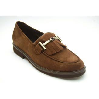 GABOR brun loafer fransar