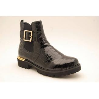 REMONTE svart lack croco boots