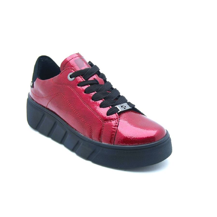 RIEKER SPORT vinröd lack sneaker