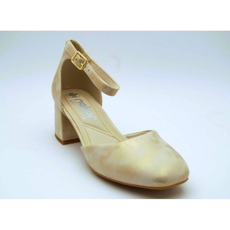 RIEKER beige/gold pumps