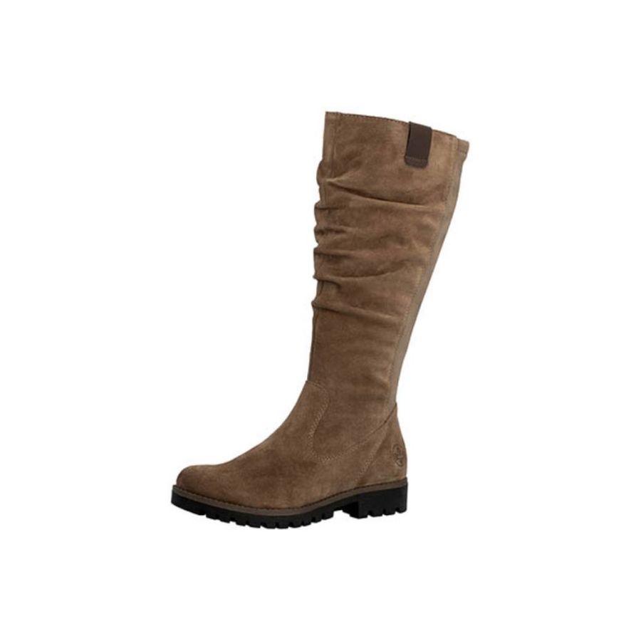 RIEKER beige stövel rynkad