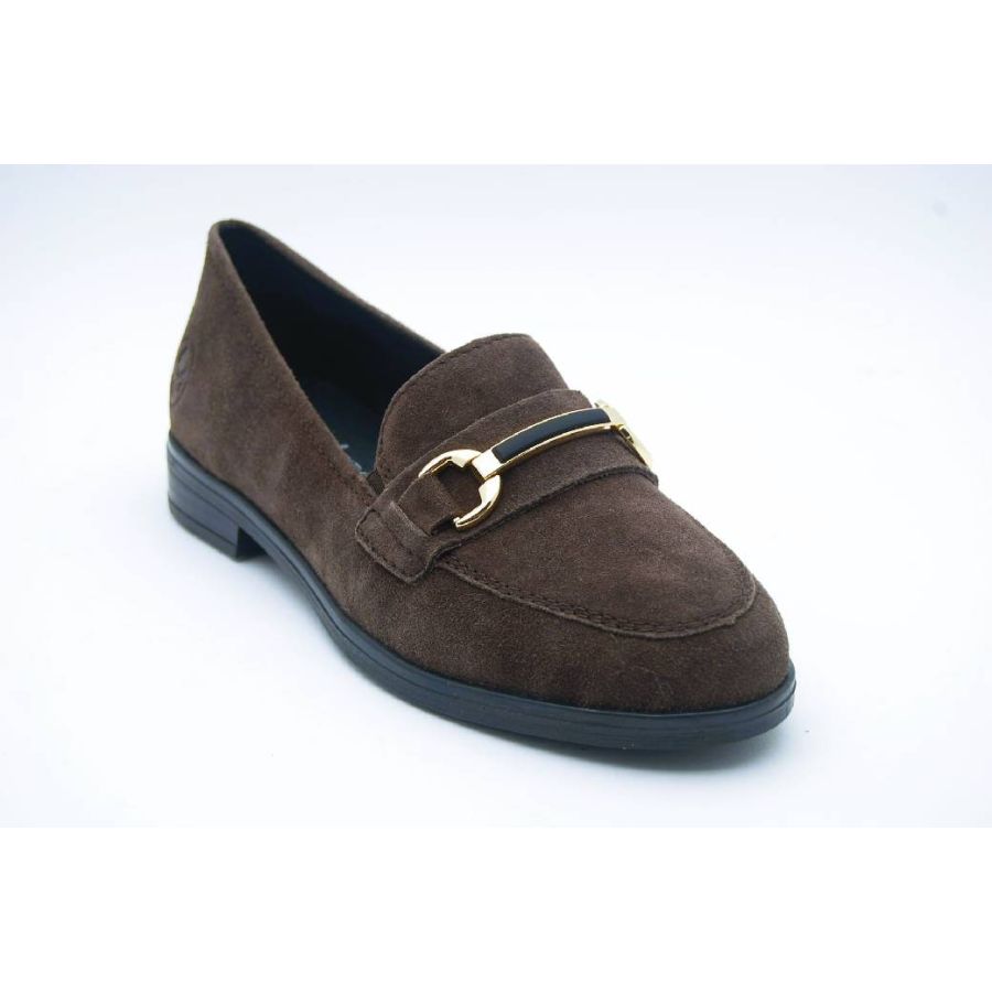 RIEKER brun loafer spänne