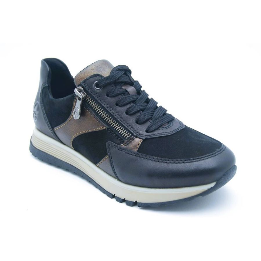 RIEKER svart BRED LÄST sneaker