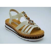 RIEKER beige sandal med stenar