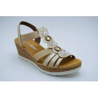 RIEKER beige sandalett kilklack