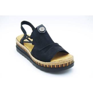 RIEKER svart grov sandal
