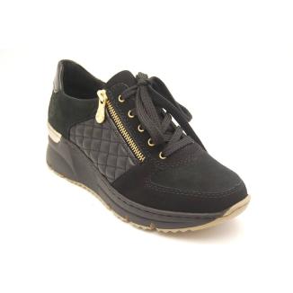 RIEKER svart sneaker dragkedja
