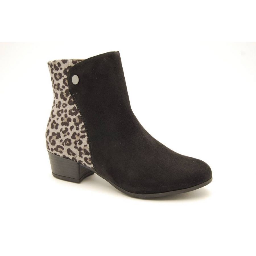 SOFTLINE svart/leopard boots
