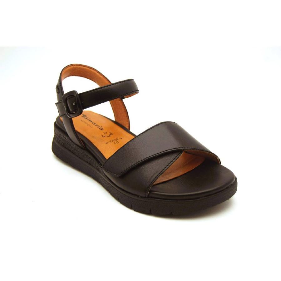 TAMARIS COMFORT svart sandal bred läst
