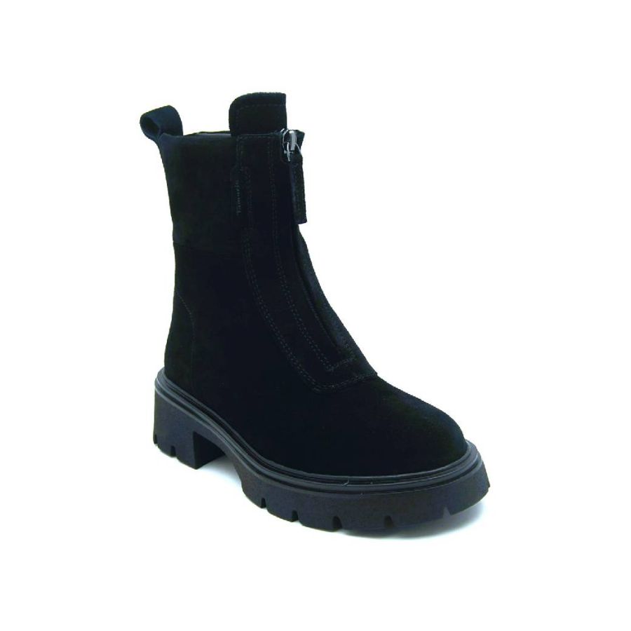 TAMARIS svart boots mocka drag