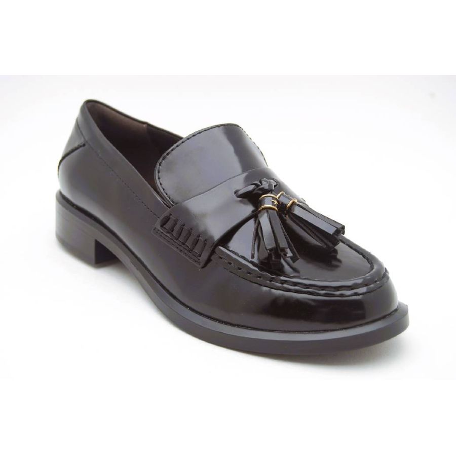 TAMARIS svart lack loafer