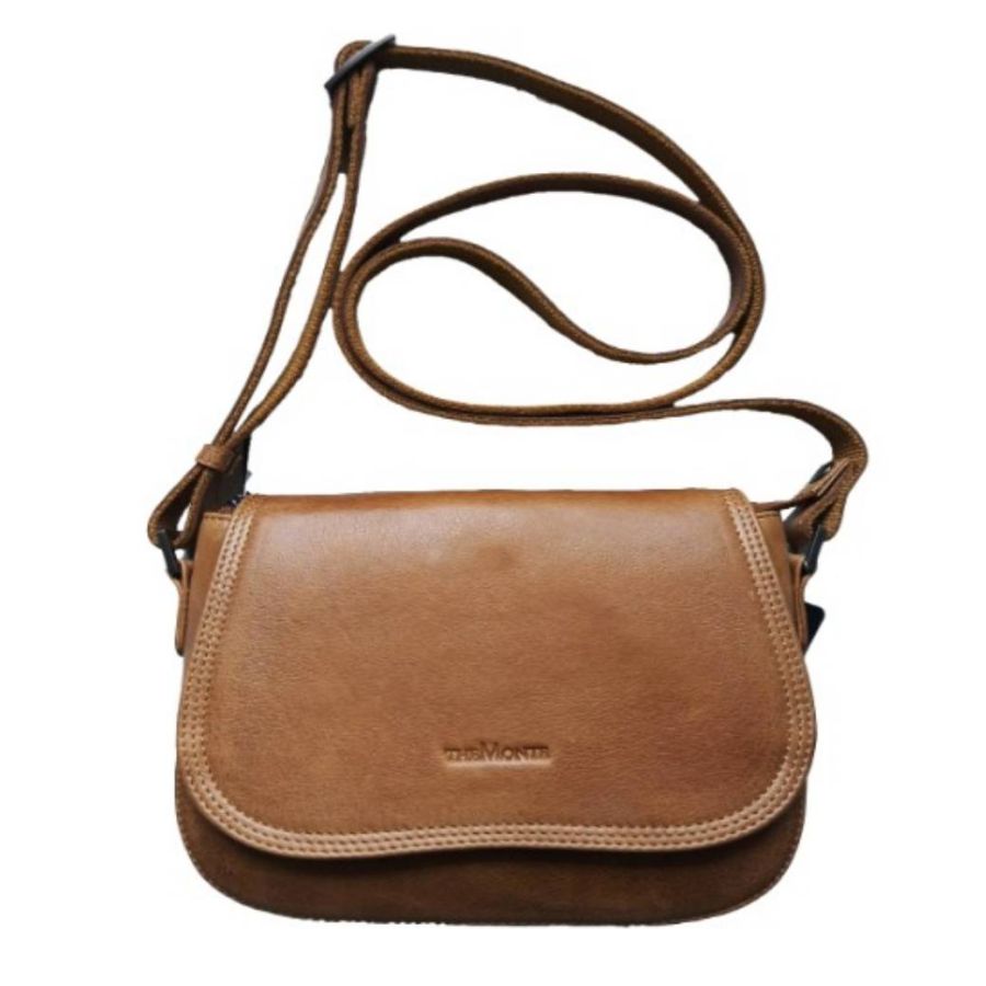 THE MONTE walnut flapbag SMALL